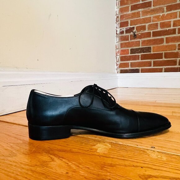 Bruno Magli Men 11 Derby Dress Shoes Black Leather Italy Bologna Made